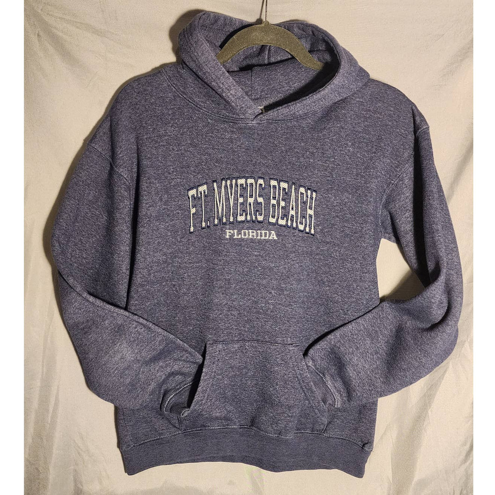 Fort Myers Beach Hoodie Blue Gray Unisex Kids XL